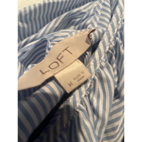 Loft, Blue/White Womens, One Shoulder Blouse $22, Size M, B51 - Picture 9 of 10